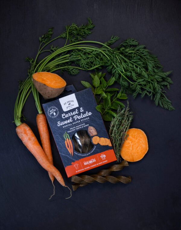 GO NATIVE dentalna spirala korenje in sladki krompir 150g