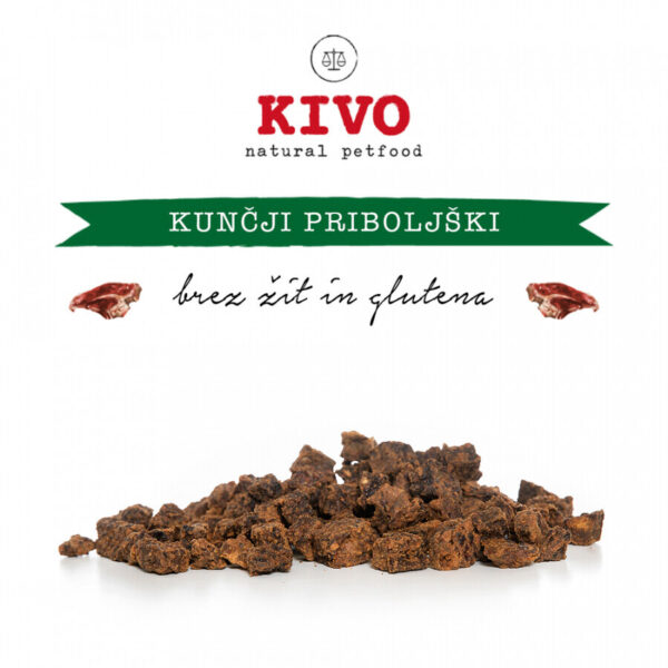 KIVO kunčji priboljški - kunčje meso v kockah 400g
