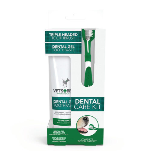 Vet's Best Dental care set - dentalni gel in zobna ščetka s trojno glavo