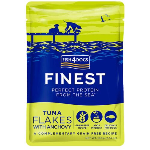 FISH 4 DOGS FINEST FLAKES TUNA Z INČUNI