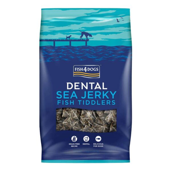 FISH 4 DOGS DENTAL SEA JERKY FISH TIDDLERS (RIBJE KOCKE)