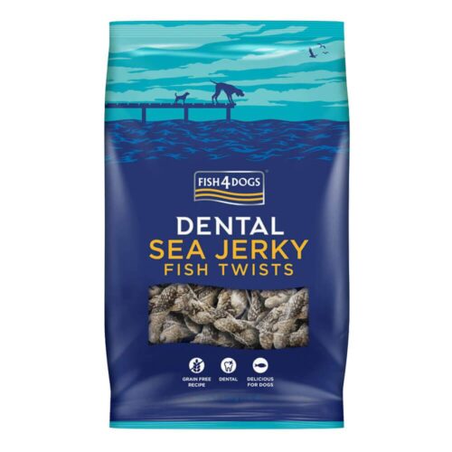FISH 4 DOGS DENTAL SEA JERKY FISH TWISTS (RIBJE KITKE)