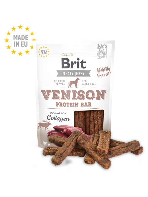 Brit - Meat Jerky protein bar z divjačino 80g