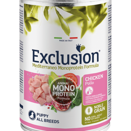 EXCLUSION MEDITERRANEO MONOPROTEIN - PUPPY PIŠČANEC KONZERVA
