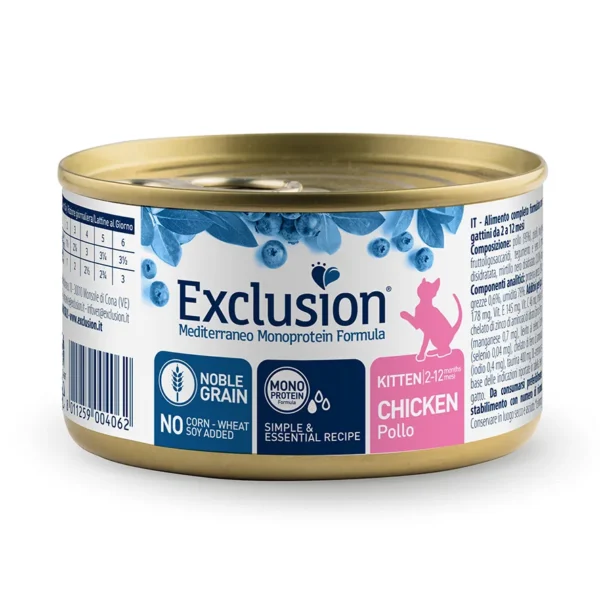 Exclusion Mediterraneo Kitten – mokra hrana za mlade mačke z okusom piščanca
