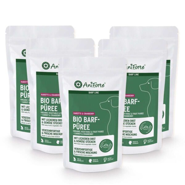 bio-barf-puree-karotte-cranberry-499879 AniForte® BIO BARF-Pire Korenje & Brusnica – 150g