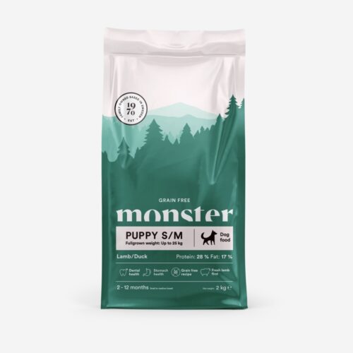 Monster Dog Grain free PUPPY LAMB/DUCK Jagnjetina in raca – Suha hrana za pse