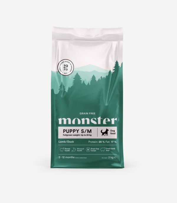 Screenshot Monster Dog Grain free PUPPY LAMB/DUCK Jagnjetina in raca – Suha hrana za pse