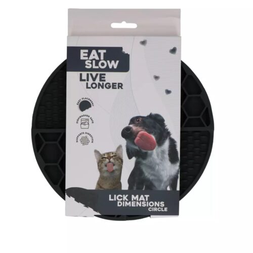 Eat Slow Live Longer Lick Mat circle black - čudežen krog