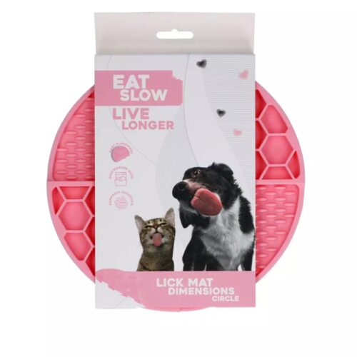 Eat Slow Live Longer Lick Mat circle pink - čudežen krog