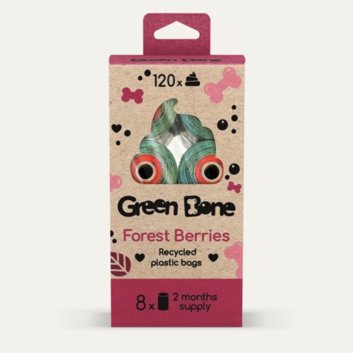 GREEN BONE VREČKE ZA DREKCE Forest berries – 8 rolic (120 vrečk)