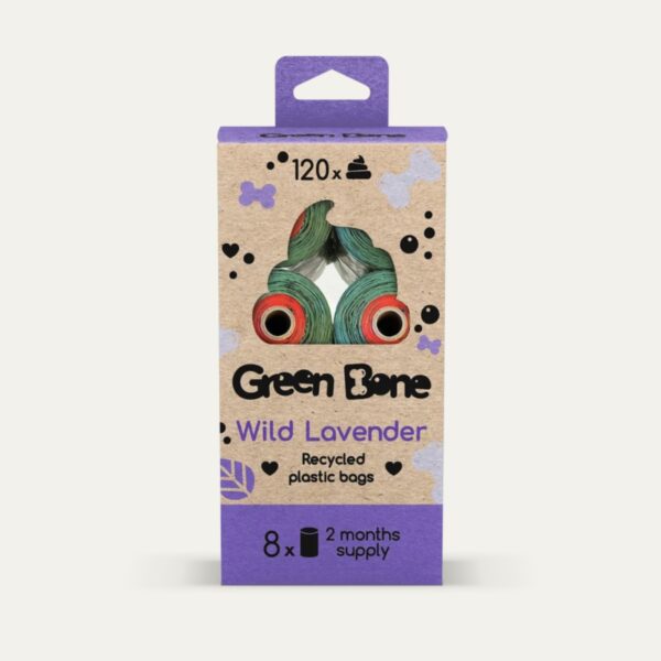 GREEN BONE VREČKE ZA DREKCE Wild lavander – 8 rolic (120 vrečk)